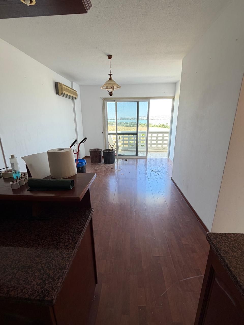Apartment living area before renovation