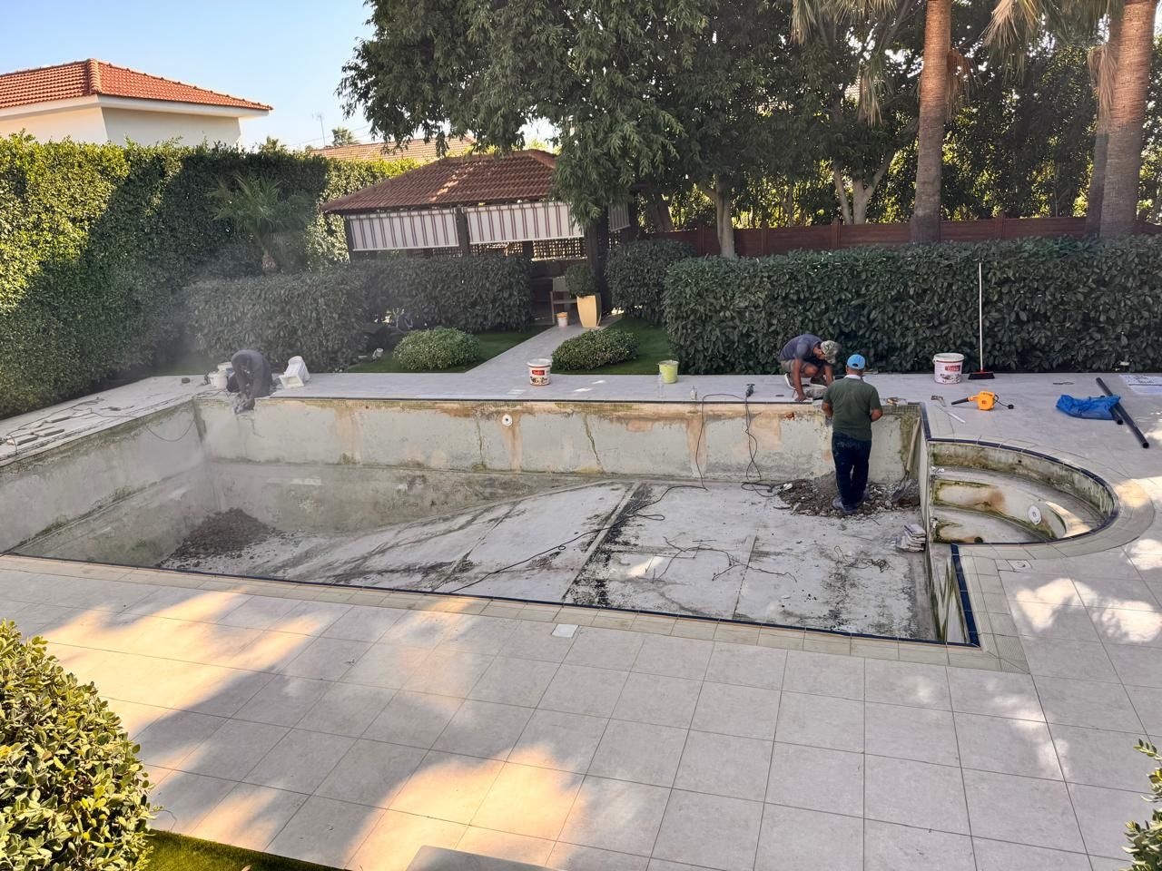 Swimming pool renovation work in progress