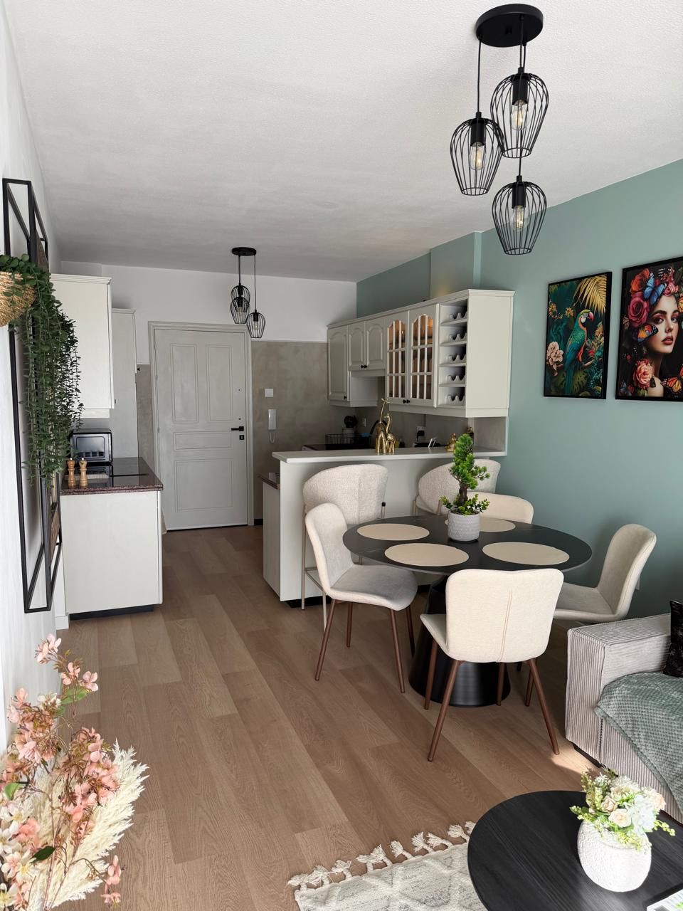 Completed open-plan kitchen and dining area after renovation