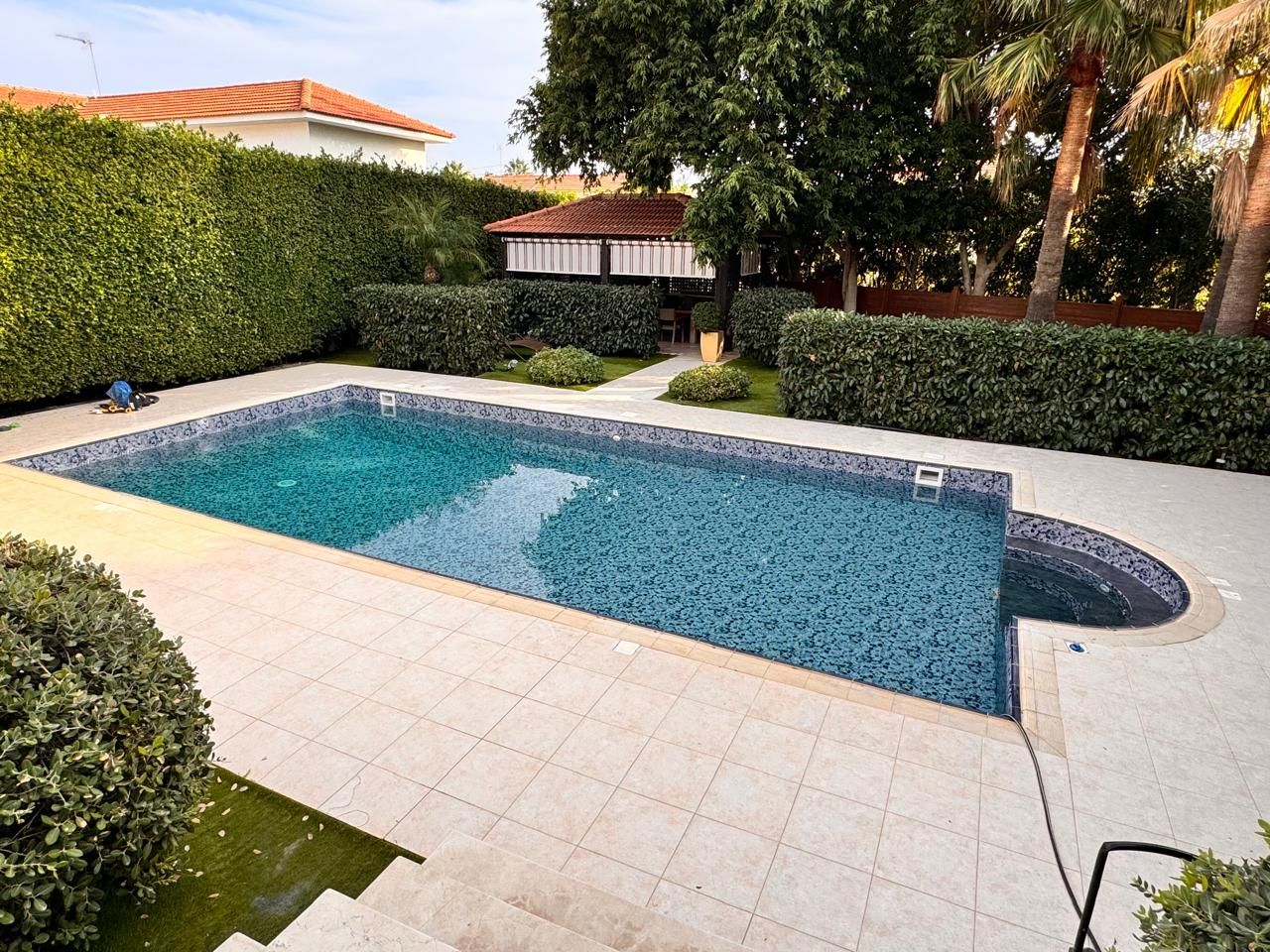 Completed swimming pool after renovation