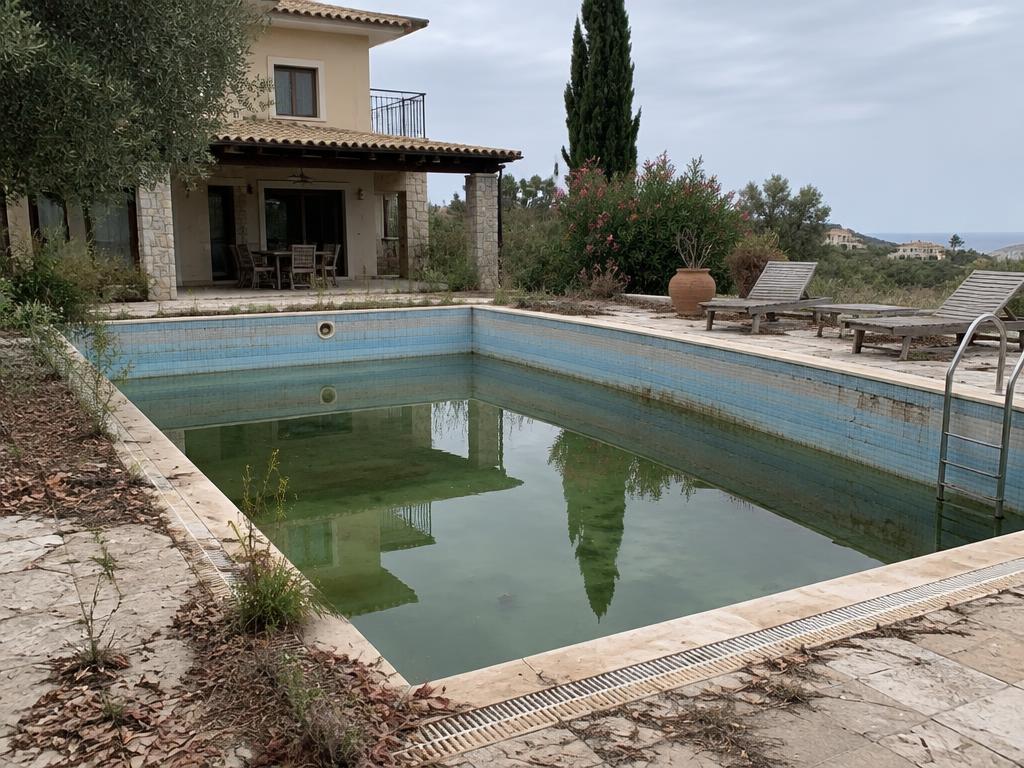 Swimming pool before renovation (visual example)